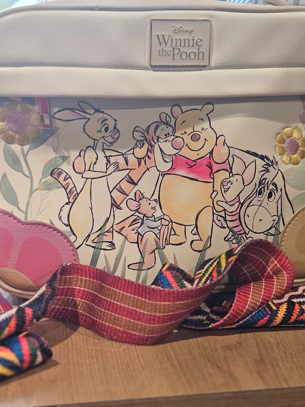 Loungefly Winnie the Pooh Crossbody Bag - Cream, Pink & Multicolor